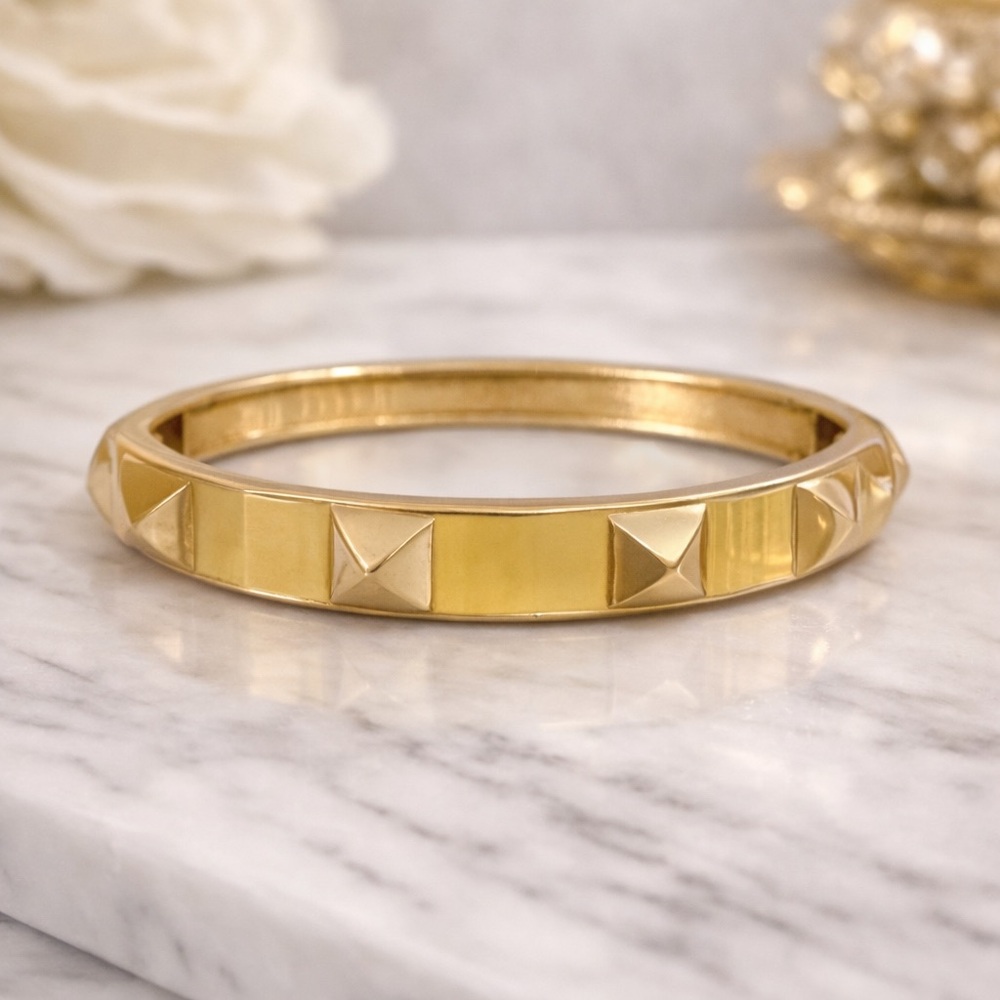 Chic Gold-Tone Studded Bracelet